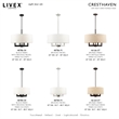 Livex Lighting Cresthaven 4-Light Transitional Metal/Fabric Chandelier in Black