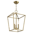 Livex Lighting Devone 3-Light Metal Convertible Lantern in Antique Brass