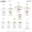 Livex Lighting Devone 3-Light Metal Convertible Lantern in Antique Brass