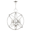 Livex Lighting Aria 5-Light Transitional Metal Chandelier in Brushed Nickel