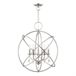Livex Lighting Aria 5-Light Transitional Metal Chandelier in Brushed Nickel