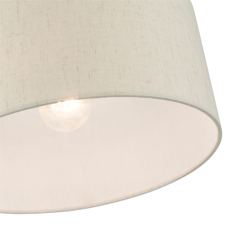 Livex Lighting Blossom 1-Light Modern Metal & Fabric Semi Flush in Antique Brass