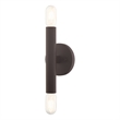 Livex Lighting Copenhagen 2-Light Metal ADA Wall Sconce in Bronze