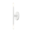 Livex Lighting Copenhagen 2-Light Mid-Century Metal Sconce in White