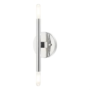 Livex Lighting Copenhagen 2-Light Mid-Century Metal Sconce in Polished Chrome