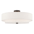 Livex Lighting Monroe 5-Light Metal/Fabric Ceiling Mount in English Bronze