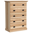 A-America Amish Highlands 5-Drawer Contemporary Wood Chest in Light Natural