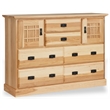 A-America Amish Highlands 7-Drawer Contemporary Wood Bedroom Dresser in Natural