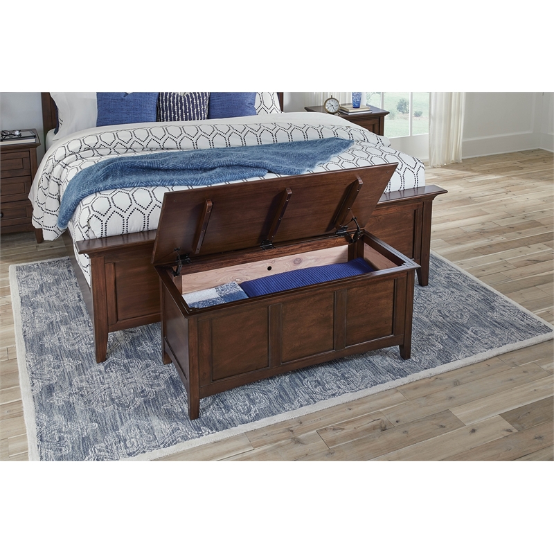 A-America Westlake Transitional Solid Wood Blanket Chest in Cherry Brown
