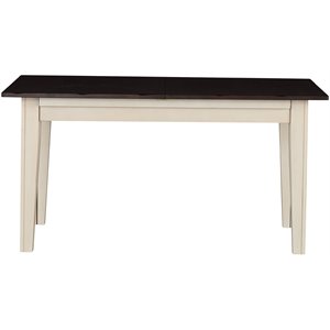 A-America Toluca 60&quot Solid Wood Dining Table with Self-Storing Leaf-Chalk/Cocoa