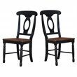 A-America British Isles Napoleon Dining Side Chair in Oak and Black (Set of 2)