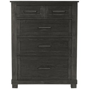 A-America Sun Valley 5 Drawer Rustic Solid Wood Tall Chest in Charcoal