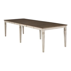 A-America Beacon Wood Table with 18&quot Butterfly Leaves in Smokey White/Peppercorn