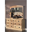 A-America Amish Highlands 7 Drawer Dresser & Mirror in Hickory