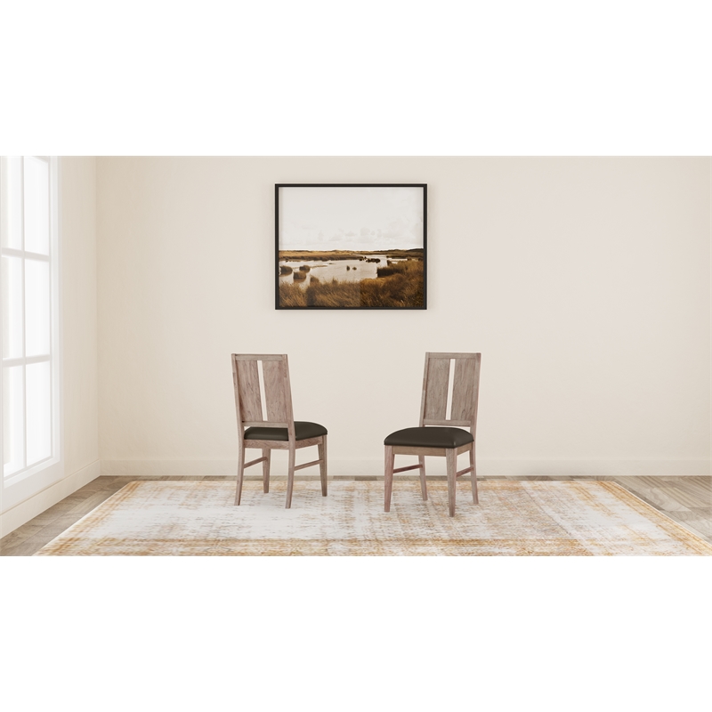 A-America Casual Loft Panel Back Upholstered Side Chair in Hickory (Set of 2)