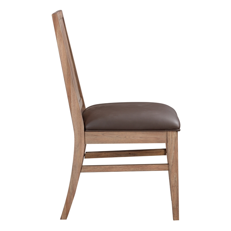 A-America Casual Loft Panel Back Upholstered Side Chair in Hickory (Set of 2)