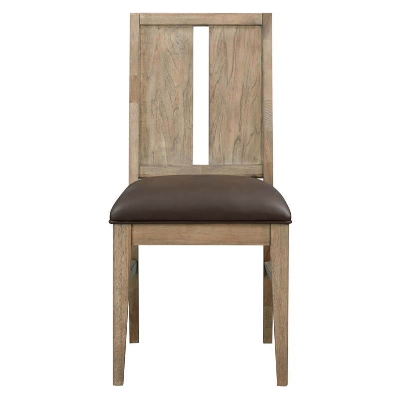 A-America Casual Loft Panel Back Upholstered Side Chair in Hickory (Set of 2)