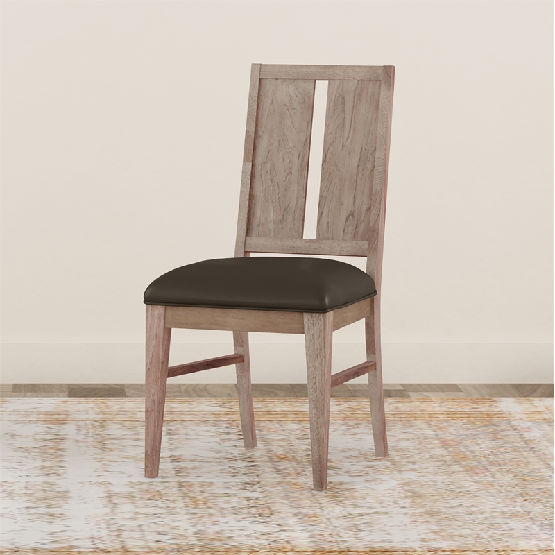 A-America Casual Loft Panel Back Upholstered Side Chair in Hickory (Set of 2)