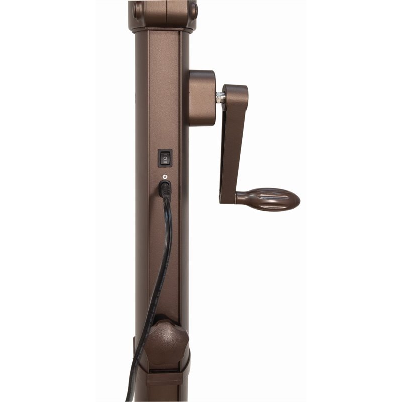 Simply Shade Bali Pro Starlight Umbrella w/ Cross Bar Stand in Bronze/Natural