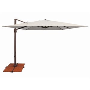 Simply Shade Bali Pro Starlight Umbrella w/ Cross Bar Stand in Bronze/Natural