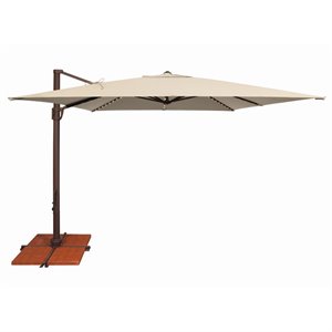 Simply Shade Bali Pro Starlight Umbrella w/ Cross Bar Stand in Bronze/Beige
