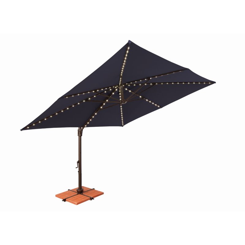 Simply Shade Bali Pro Starlight Umbrella w/ Cross Bar Stand in Bronze/Navy