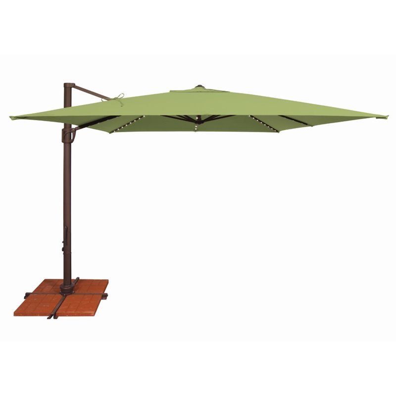 Simply Shade Bali Pro Starlight Umbrella w/ Cross Bar Stand in Bronze/Ginkgo