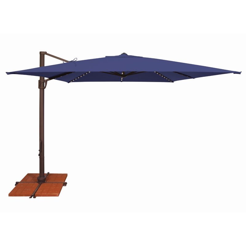 Simply Shade Bali Pro Starlight Umbrella w/ Cross Bar Stand in Bronze/Blue Sky