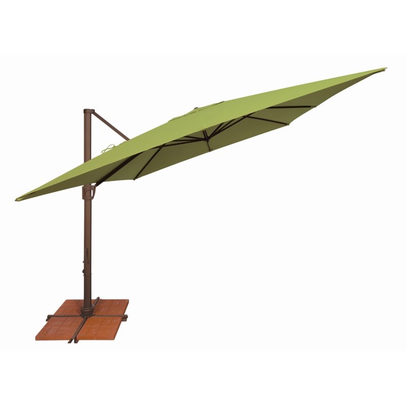 Simply Shade Bali Fabric Umbrella with Cross Bar Stand in Bronze/Ginkgo