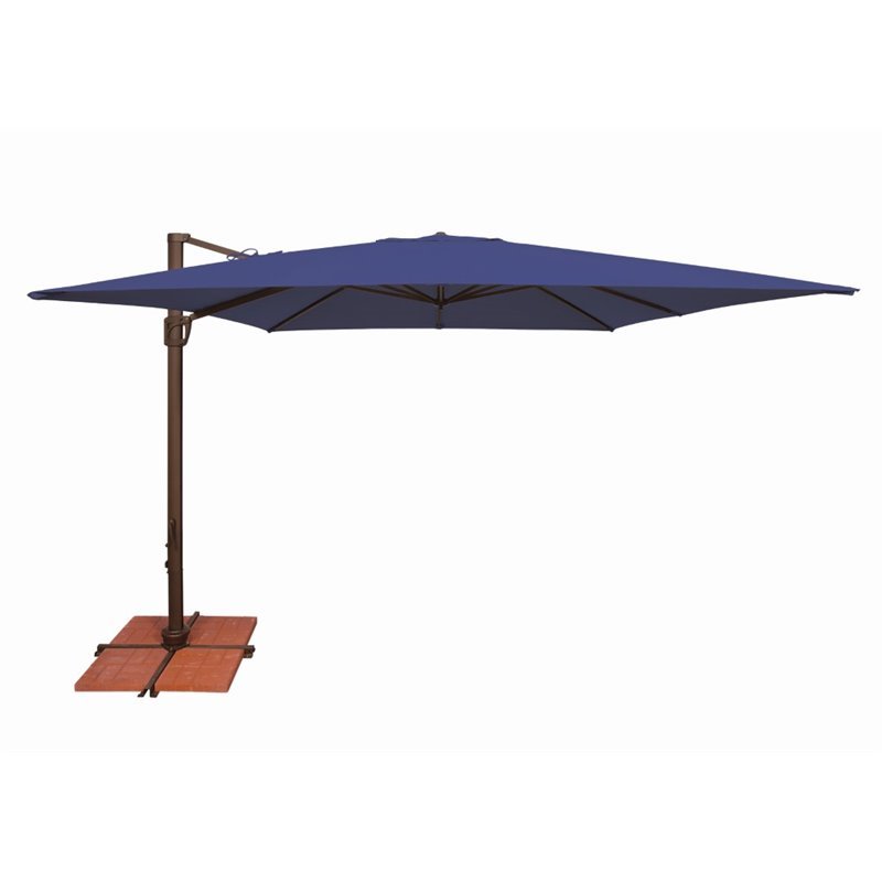 Simply Shade Bali Solefin Umbrella with Cross Bar Stand in Bronze/Blue Sky