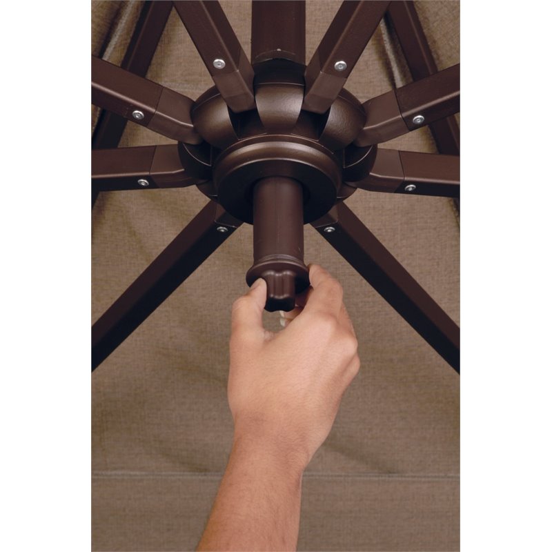 Simply Shade Bali Solefin Umbrella with Cross Bar Stand in Bronze/Taupe