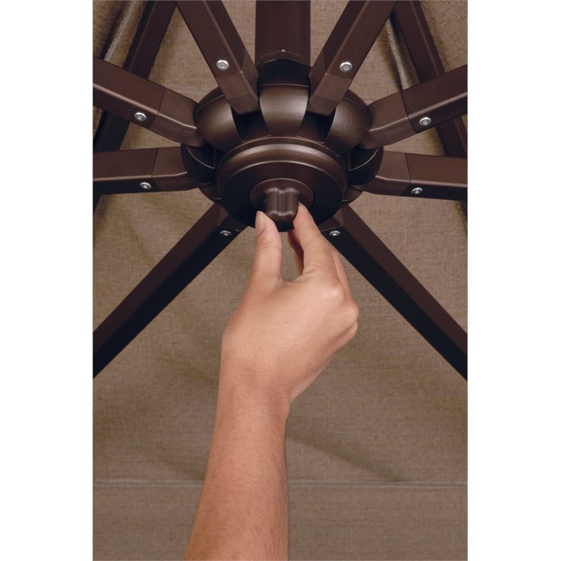 Simply Shade Bali Solefin Umbrella with Cross Bar Stand in Bronze/Taupe