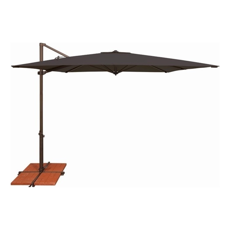 Simply Shade Skye Solefin Fabric Umbrella with Cross Bar Stand in Bronze/Black