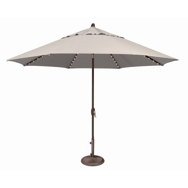 Simply Shade Lanai Pro Octagon Auto Tilt w/ Starlight Umbrella in Bronze/Natural