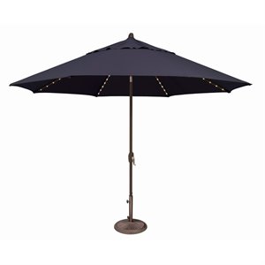 Simply Shade Lanai Pro Octagon Auto Tilt with Starlight Umbrella in Bronze/Navy