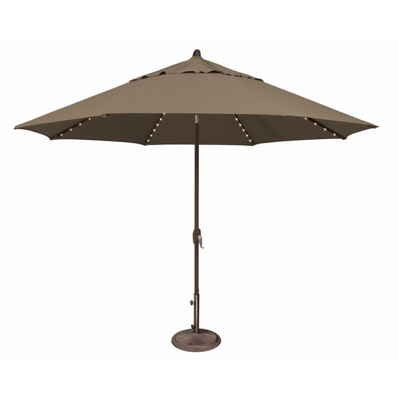 Simply Shade Lanai Pro Octagon Auto Tilt with Starlight Umbrella in Bronze/Taupe