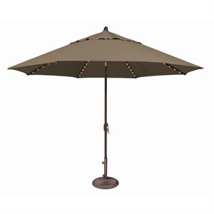 Simply Shade Lanai Pro Octagon Auto Tilt with Starlight Umbrella in Bronze/Taupe