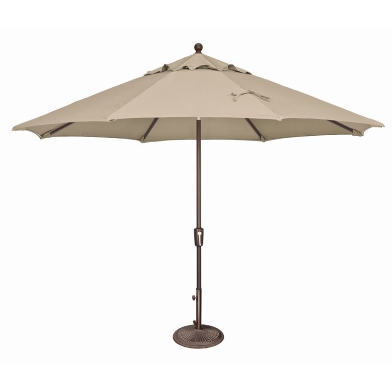 Simply Shade Catalina Octagon Push Button Tilt Umbrella in Bronze/Antique Beige