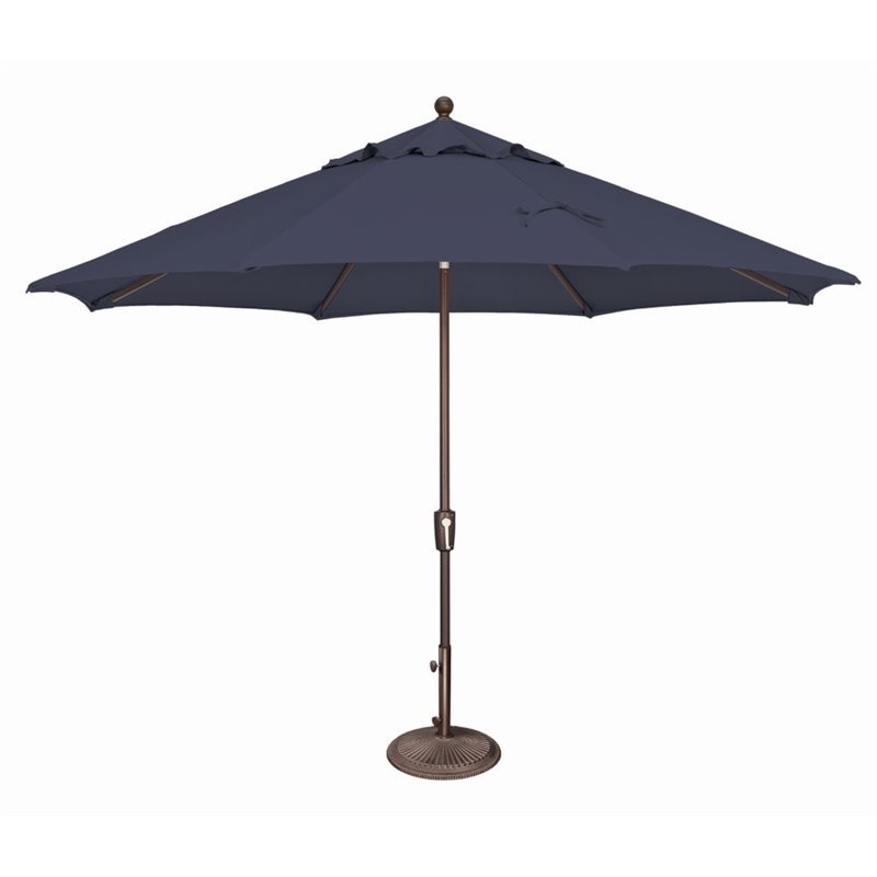 Simply Shade Catalina Octagon Push Button Tilt Umbrella in Bronze/Navy