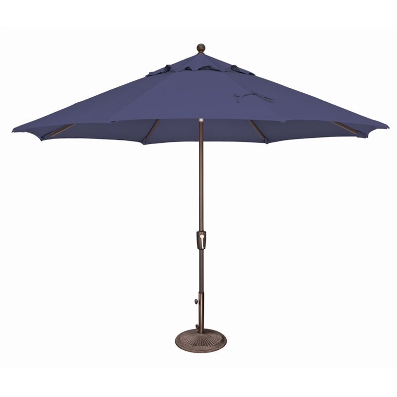 Simply Shade Catalina Octagon Push Button Tilt Umbrella in Bronze/Blue Sky