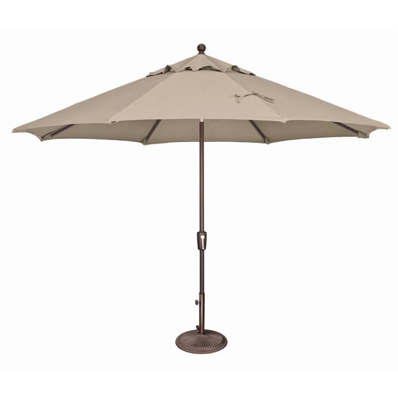 Simply Shade Catalina Octagon Push Button Tilt Umbrella in Bronze/Beige