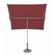Simply Shade Capri Polyester Rectangle Balcony Umbrella in Platinum/Deep Red