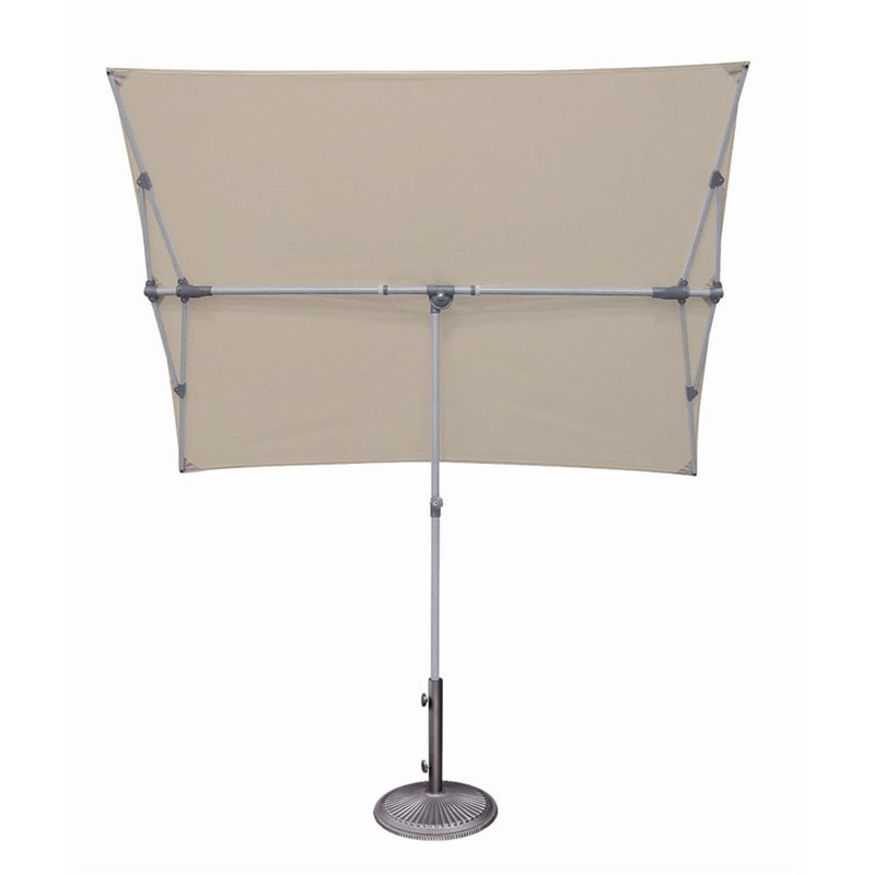 Simply Shade Capri Polyester Rectangle Balcony Umbrella - Platinum/Antique Beige