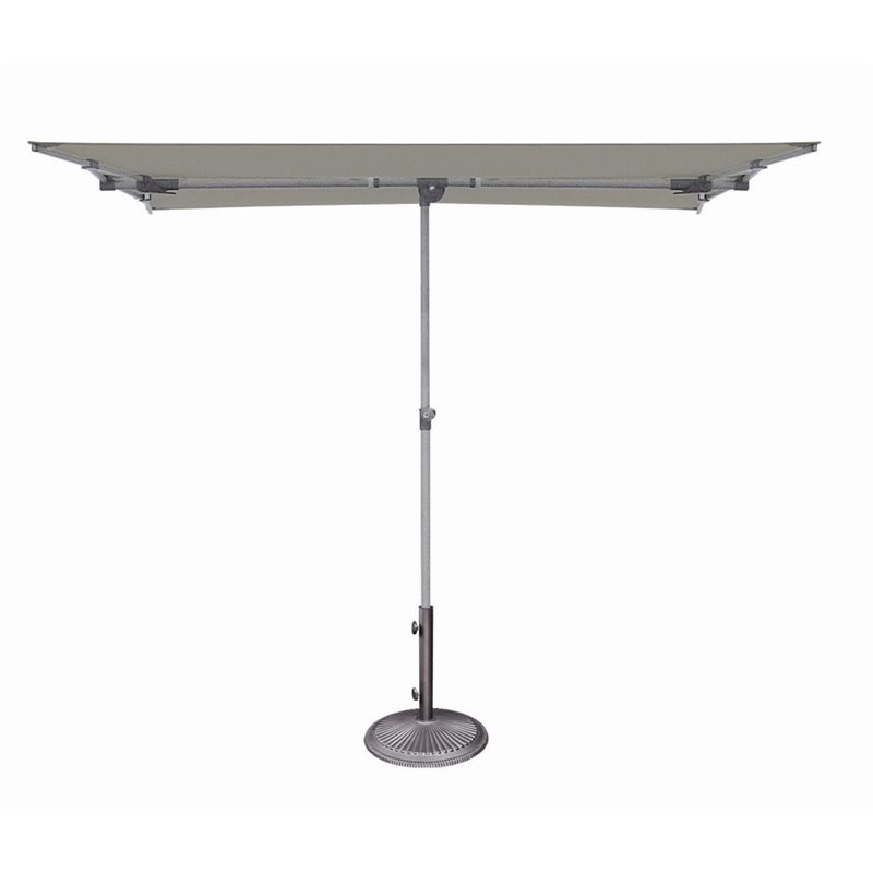 Simply Shade Capri Polyester Rectangle Balcony Umbrella in Platinum/Stone