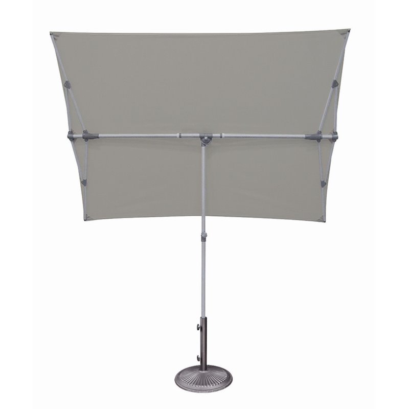 Simply Shade Capri Polyester Rectangle Balcony Umbrella in Platinum/Stone