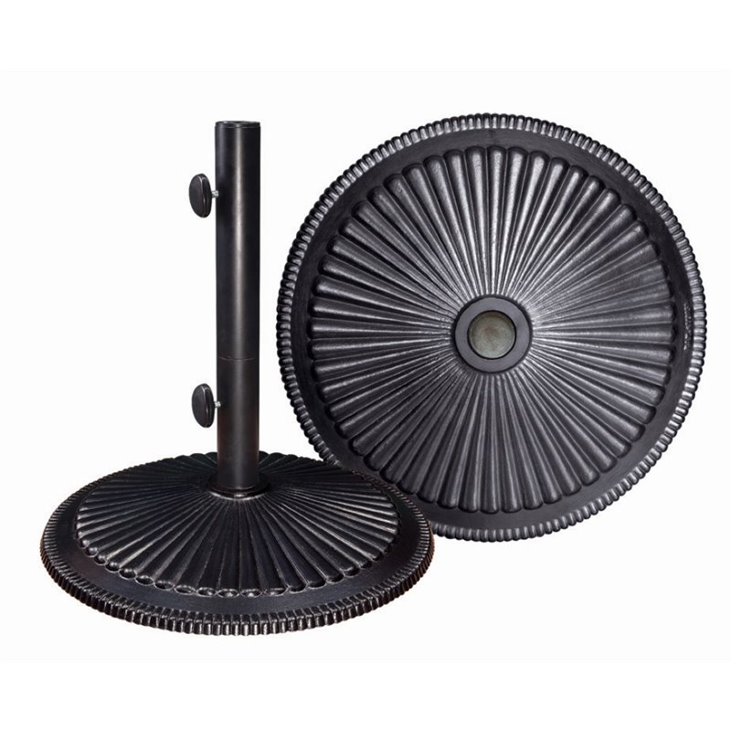 SimplyShade Coral Modern Cast Iron Umbrella Base in Black Finish