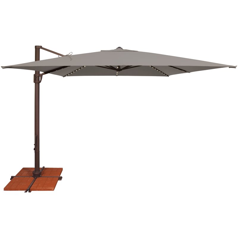 Simply Shade Bali Pro Starlight Umbrella w/ Cross Bar Stand - Bronze/Cast Silver