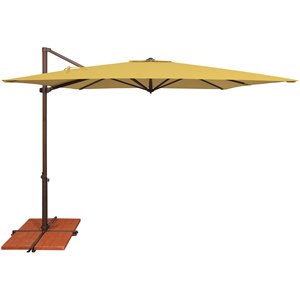 Simply Shade Skye Square Solefin Umbrella with Cross Bar Stand in Bronze/Lemon
