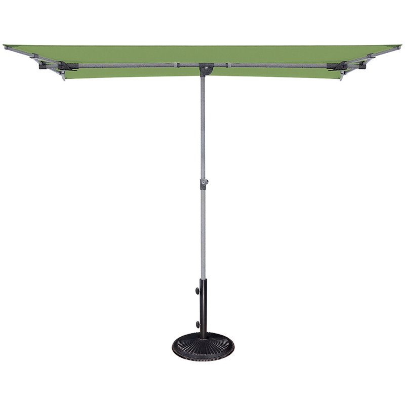 Simply Shade Capri Polyester Rectangle Balcony Umbrella in Platinum/Lime