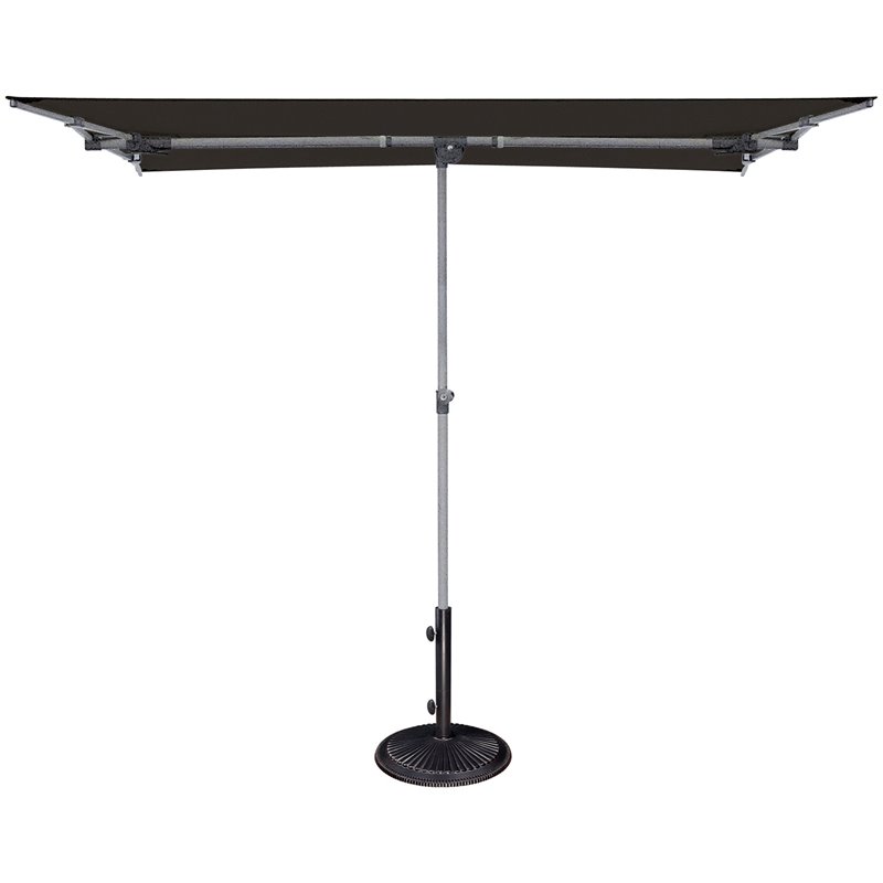 Simply Shade Capri Polyester Rectangle Balcony Umbrella in Platinum/Black